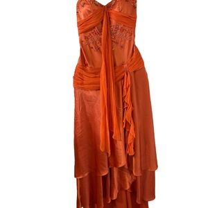 Elegant Orange Evening Dress